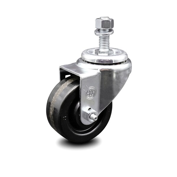 3.5 Inch Phenolic Wheel Swivel 1/2 Inch Threaded Stem Caster
